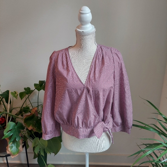 Madewell size L gingham blouse - Picture 5 of 10